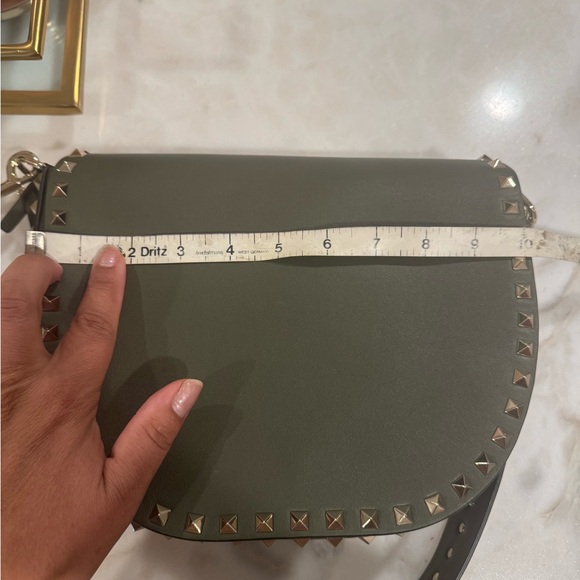 Valentino studded shoulder bag. Dark green - Picture 11 of 13